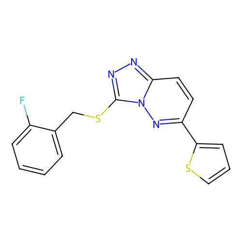 3-((2-Fluorobenzyl)thio)-6-(thiophen-2-yl)-[1,2,4]triazolo[4,3-b]pyridazine structure
