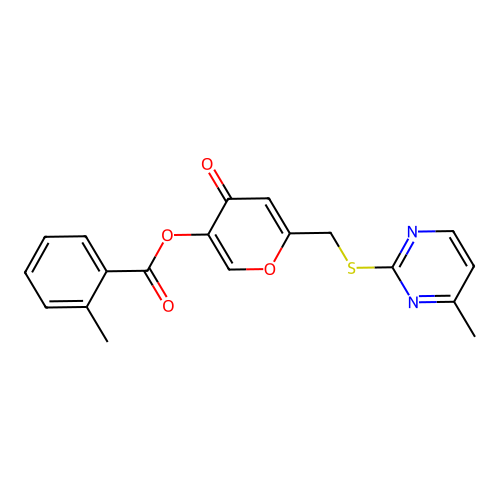 [6-[(4-Methylpyrimidin-2-yl)sulfanylmethyl]-4-oxopyran-3-yl] 2-methylbenzoate structure