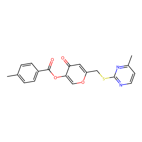 [6-[(4-Methylpyrimidin-2-yl)sulfanylmethyl]-4-oxopyran-3-yl] 4-methylbenzoate structure