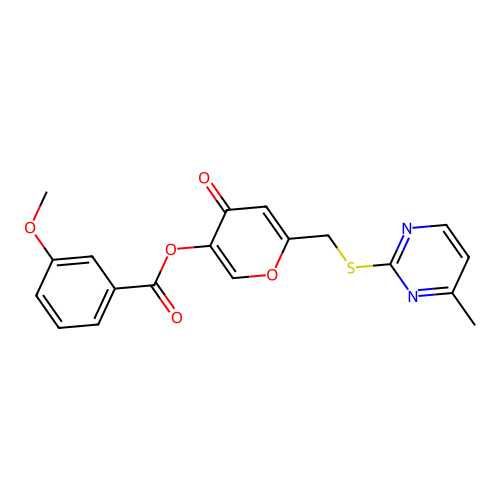 [6-[(4-Methylpyrimidin-2-yl)sulfanylmethyl]-4-oxopyran-3-yl] 3-methoxybenzoate structure