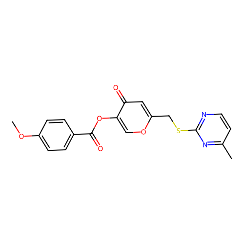 [6-[(4-Methylpyrimidin-2-yl)sulfanylmethyl]-4-oxopyran-3-yl] 4-methoxybenzoate structure