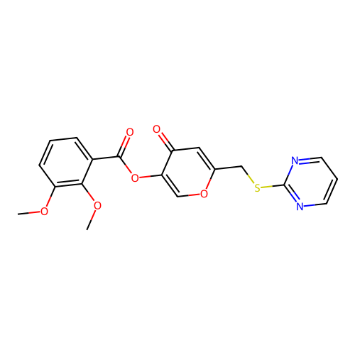 [4-Oxo-6-(pyrimidin-2-ylsulfanylmethyl)pyran-3-yl] 2,3-dimethoxybenzoate structure