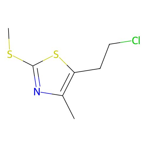 Thiazole, 5-(2-chloroethyl)-4-methyl-2-(methylthio)- structure