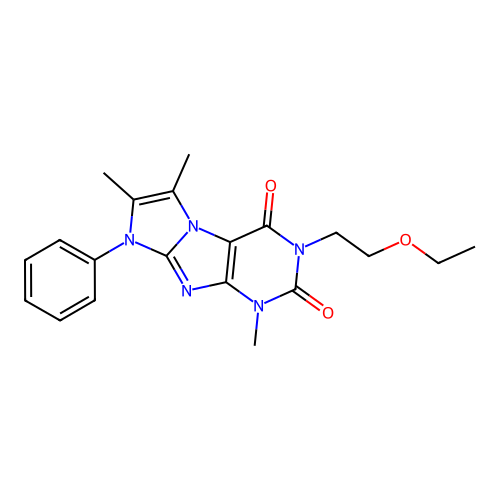 2-(2-Ethoxyethyl)-4,7,8-trimethyl-6-phenylpurino[7,8-a]imidazole-1,3-dione structure