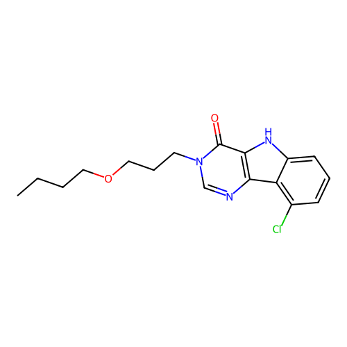 3-(3-butoxypropyl)-9-chloro-3,5-dihydro-4H-pyrimido[5,4-b]indol-4-one structure
