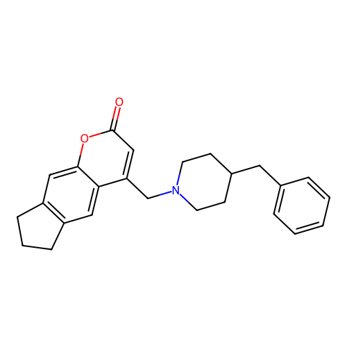 4-((4-benzylpiperidin-1-yl)methyl)-7,8-dihydrocyclopenta[g]chromen-2(6H)-one structure