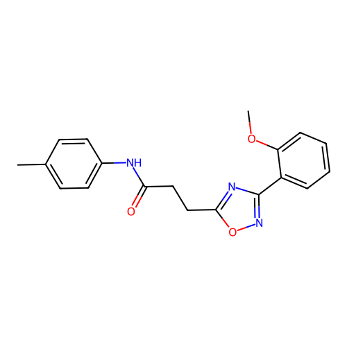 3-[3-(2-methoxyphenyl)-1,2,4-oxadiazol-5-yl]-N-(4-methylphenyl)propanamide structure