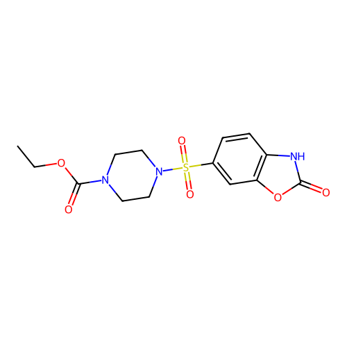 ethyl 4-[(2-oxo-3H-1,3-benzoxazol-6-yl)sulfonyl]piperazine-1-carboxylate structure