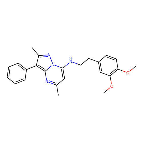 N-[2-(3,4-dimethoxyphenyl)ethyl]-2,5-dimethyl-3-phenylpyrazolo[1,5-a]pyrimidin-7-amine structure
