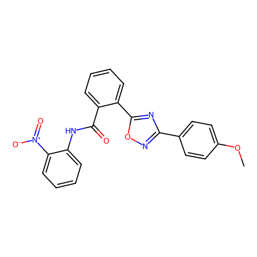 2-[3-(4-methoxyphenyl)-1,2,4-oxadiazol-5-yl]-N-(2-nitrophenyl)benzamide structure
