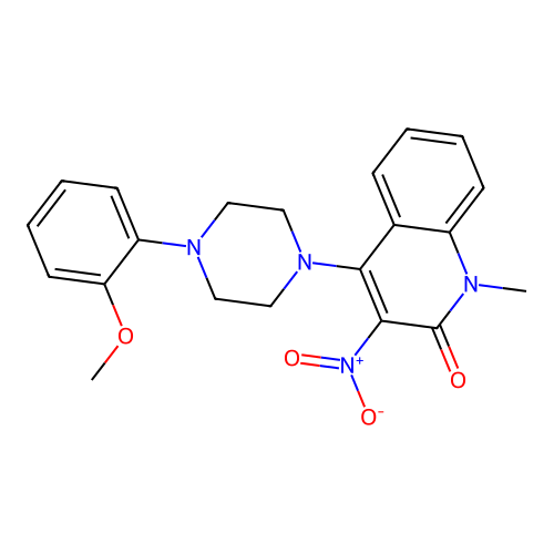 4-(4-(2-methoxyphenyl)piperazin-1-yl)-1-methyl-3-nitroquinolin-2(1H)-one structure