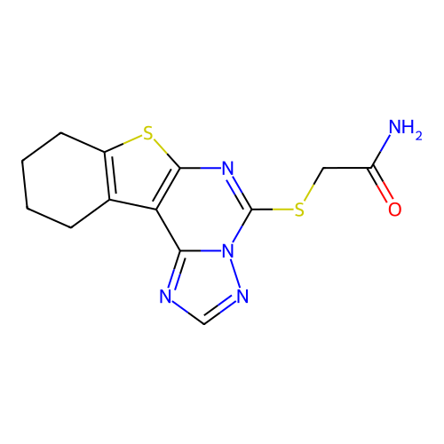 2-((8,9,10,11-tetrahydrobenzo[4,5]thieno[3,2-e][1,2,4]triazolo[1,5-c]pyrimidin-5-yl)thio)acetamide structure