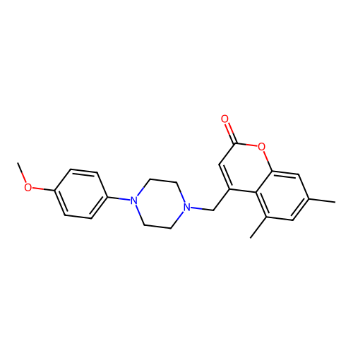 4-{[4-(4-methoxyphenyl)piperazin-1-yl]methyl}-5,7-dimethyl-2H-chromen-2-one structure
