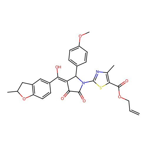 allyl 2-(3-hydroxy-5-(4-methoxyphenyl)-4-(2-methyl-2,3-dihydrobenzofuran-5-carbonyl)-2-oxo-2,5-dihydro-1H-pyrrol-1-yl)-4-methylthiazole-5-carboxylate structure
