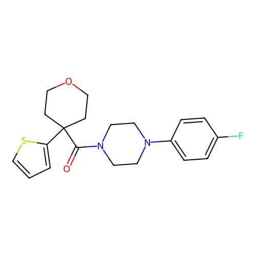 [4-(4-Fluorophenyl)piperazin-1-yl]-(4-thiophen-2-yloxan-4-yl)methanone structure