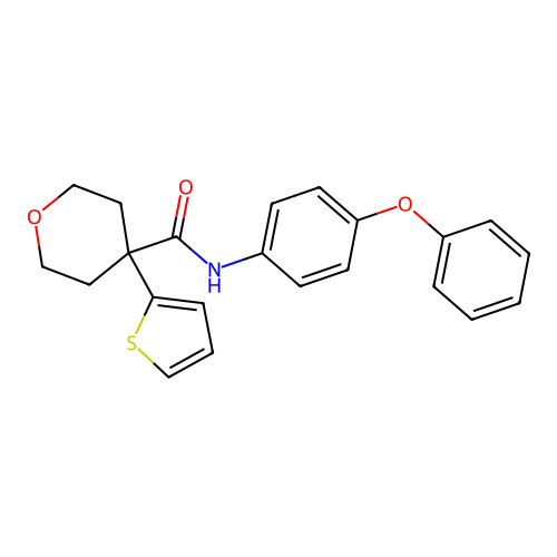 N-(4-phenoxyphenyl)-4-thiophen-2-yloxane-4-carboxamide structure
