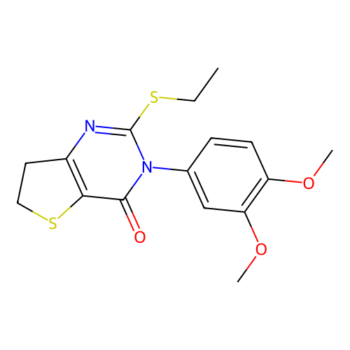 3-(3,4-Dimethoxyphenyl)-2-ethylsulfanyl-6,7-dihydrothieno[3,2-d]pyrimidin-4-one structure