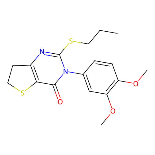3-(3,4-Dimethoxyphenyl)-2-propylsulfanyl-6,7-dihydrothieno[3,2-d]pyrimidin-4-one structure