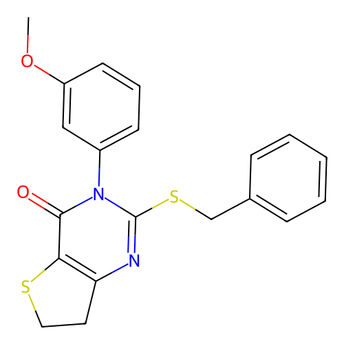2-Benzylsulfanyl-3-(3-methoxyphenyl)-6,7-dihydrothieno[3,2-d]pyrimidin-4-one structure