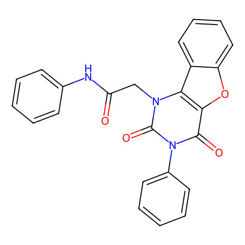2-(2,4-dioxo-3-phenyl-[1]benzofuro[3,2-d]pyrimidin-1-yl)-N-phenylacetamide structure