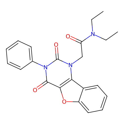 2-(2,4-dioxo-3-phenyl-[1]benzofuro[3,2-d]pyrimidin-1-yl)-N,N-diethylacetamide structure