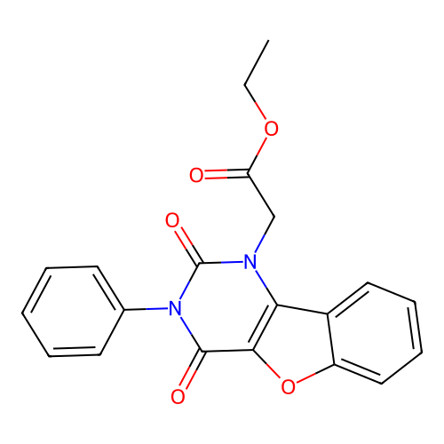 Ethyl 2-(2,4-dioxo-3-phenyl-[1]benzofuro[3,2-d]pyrimidin-1-yl)acetate structure