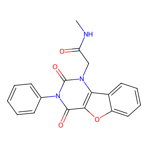 2-(2,4-dioxo-3-phenyl-[1]benzofuro[3,2-d]pyrimidin-1-yl)-N-methylacetamide structure