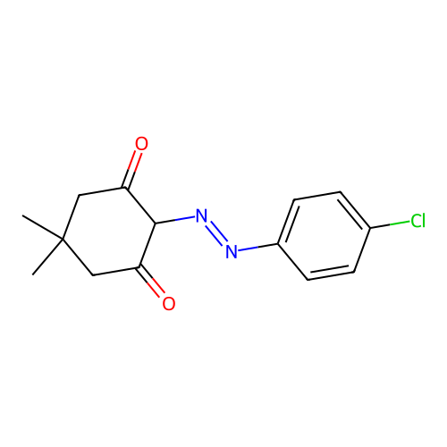 2-((4-Chlorophenyl)diazenyl)-5,5-dimethylcyclohexane-1,3-dione structure