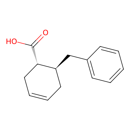 (1S,6R)-6-benzylcyclohex-3-ene-1-carboxylic acid structure