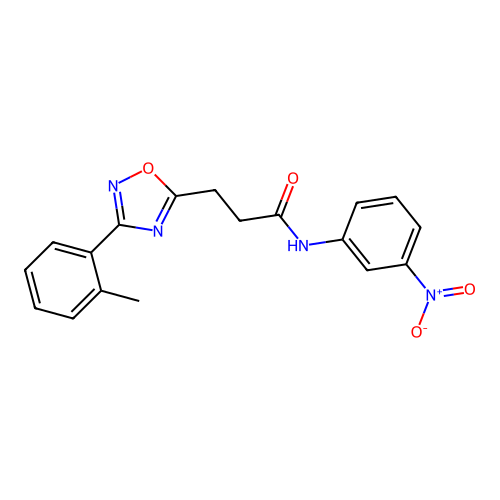3-[3-(2-methylphenyl)-1,2,4-oxadiazol-5-yl]-N-(3-nitrophenyl)propanamide structure