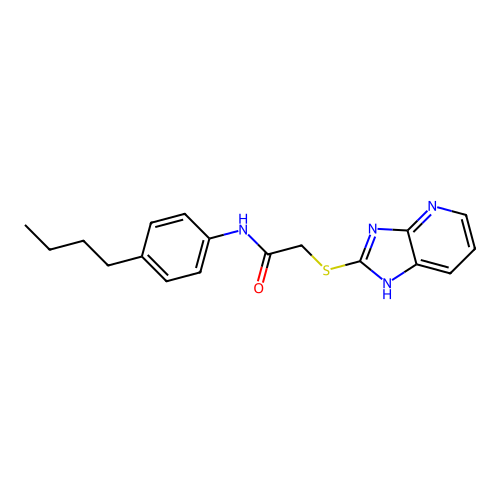 N-(4-butylphenyl)-2-(1H-imidazo[4,5-b]pyridin-2-ylsulfanyl)acetamide structure