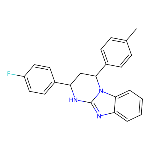 2-(4-fluorophenyl)-4-(4-methylphenyl)-1,2,3,4-tetrahydropyrimido[1,2-a]benzimidazole structure