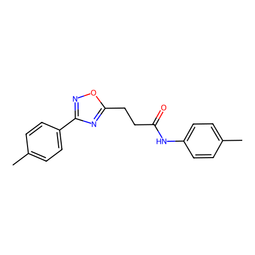 N-(4-methylphenyl)-3-[3-(4-methylphenyl)-1,2,4-oxadiazol-5-yl]propanamide structure
