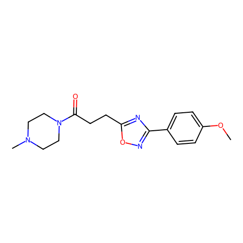 3-[3-(4-methoxyphenyl)-1,2,4-oxadiazol-5-yl]-1-(4-methylpiperazin-1-yl)propan-1-one structure