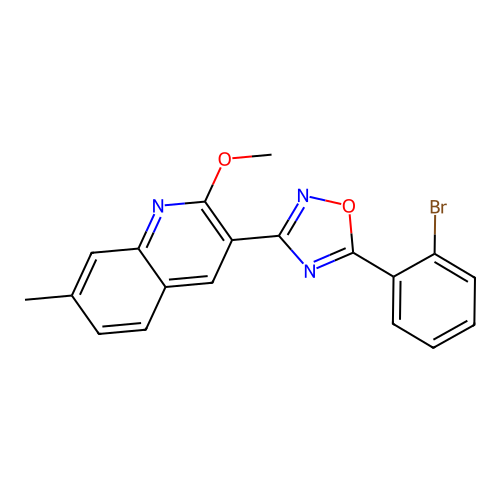 5-(2-Bromophenyl)-3-(2-methoxy-7-methylquinolin-3-yl)-1,2,4-oxadiazole structure