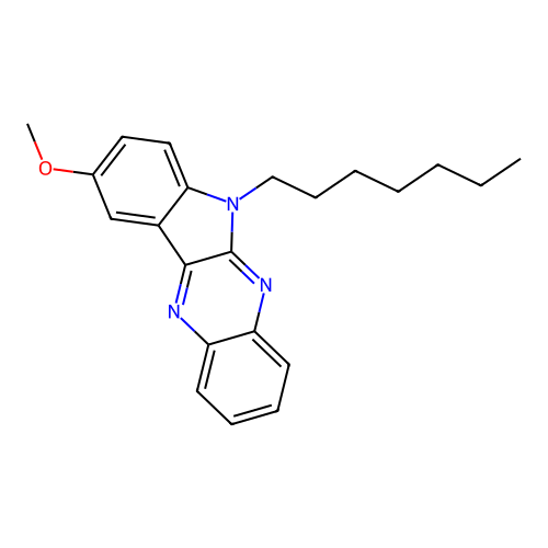 6-heptyl-9-methoxy-6H-indolo[2,3-b]quinoxaline structure