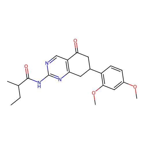 N-(7-(2,4-dimethoxyphenyl)-5-oxo-5,6,7,8-tetrahydroquinazolin-2-yl)-2-methylbutanamide structure