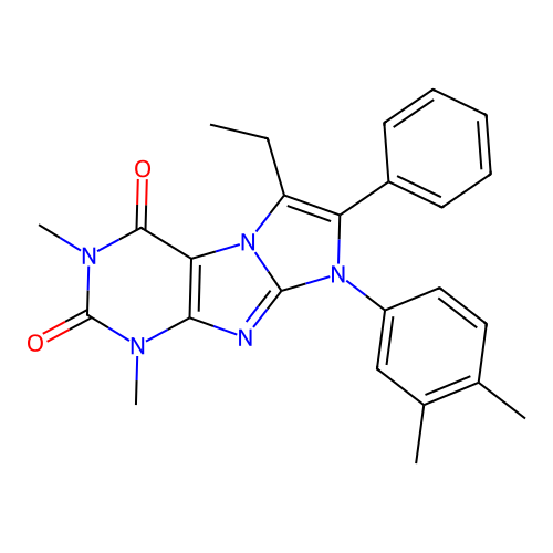 6-(3,4-dimethylphenyl)-8-ethyl-2,4-dimethyl-7-phenylpurino[7,8-a]imidazole-1,3-dione structure
