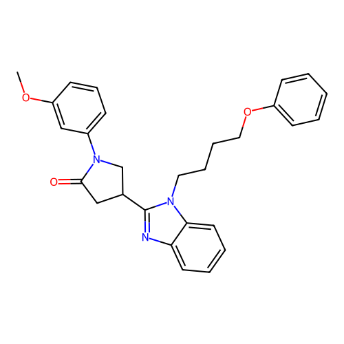 1-(3-methoxyphenyl)-4-(1-(4-phenoxybutyl)-1H-benzo[d]imidazol-2-yl)pyrrolidin-2-one structure