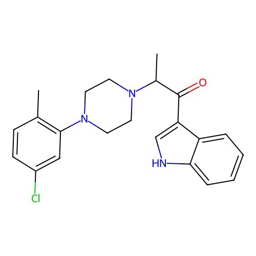2-[4-(5-chloro-2-methylphenyl)piperazin-1-yl]-1-(1H-indol-3-yl)propan-1-one structure