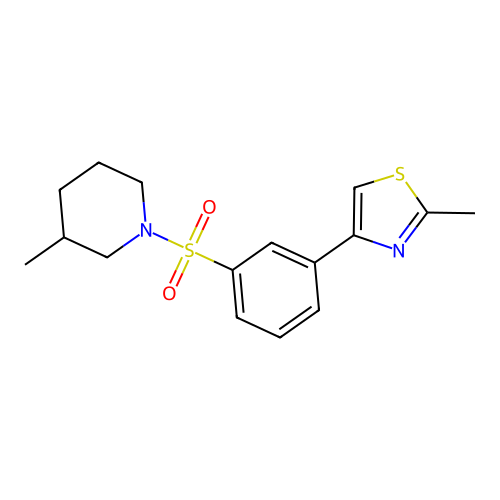 2-Methyl-4-{3-[(3-methylpiperidino)sulfonyl]phenyl}-1,3-thiazole structure