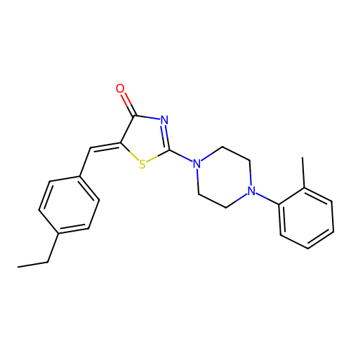 (5Z)-5-(4-ethylbenzylidene)-2-[4-(2-methylphenyl)piperazin-1-yl]-1,3-thiazol-4(5H)-one structure