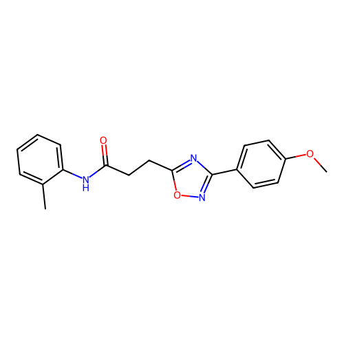 3-[3-(4-methoxyphenyl)-1,2,4-oxadiazol-5-yl]-N-(2-methylphenyl)propanamide structure