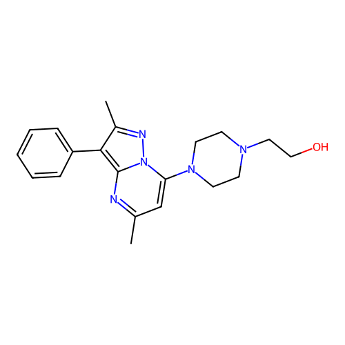 2-(4-(2,5-Dimethyl-3-phenylpyrazolo[1,5-a]pyrimidin-7-yl)piperazin-1-yl)ethanol structure
