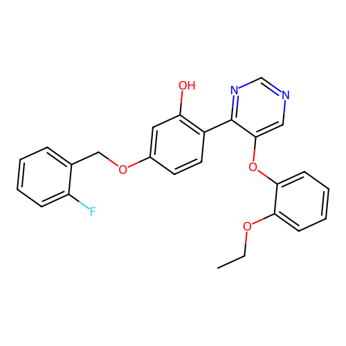 2-[5-(2-Ethoxyphenoxy)pyrimidin-4-yl]-5-[(2-fluorophenyl)methoxy]phenol structure