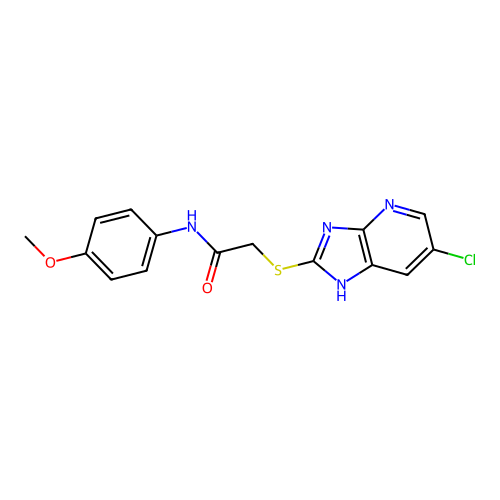2-[(6-chloro-1H-imidazo[4,5-b]pyridin-2-yl)sulfanyl]-N-(4-methoxyphenyl)acetamide structure