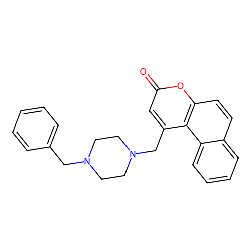 1-[(4-benzylpiperazin-1-yl)methyl]-3H-benzo[f]chromen-3-one structure
