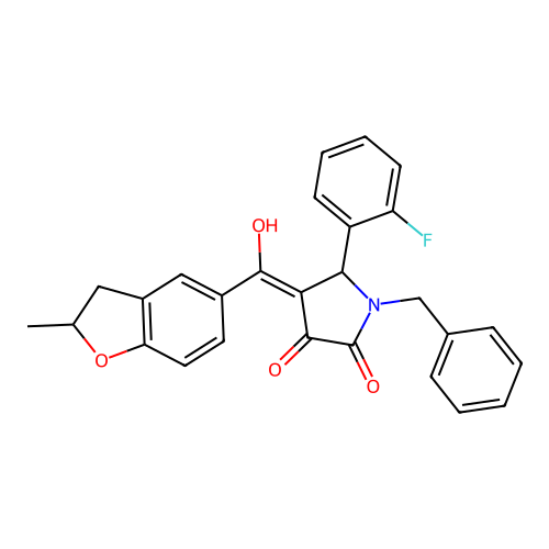 1-benzyl-5-(2-fluorophenyl)-3-hydroxy-4-(2-methyl-2,3-dihydro-1-benzofuran-5-carbonyl)-2,5-dihydro-1H-pyrrol-2-one structure