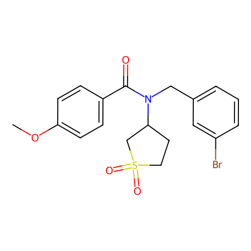 N-(3-bromobenzyl)-N-(1,1-dioxidotetrahydrothiophen-3-yl)-4-methoxybenzamide structure