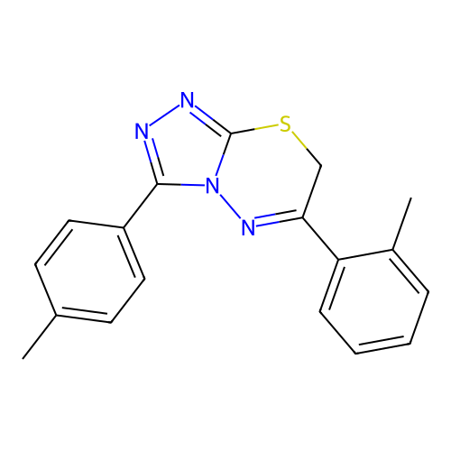 6-(2-methylphenyl)-3-(4-methylphenyl)-7H-[1,2,4]triazolo[3,4-b][1,3,4]thiadiazine structure
